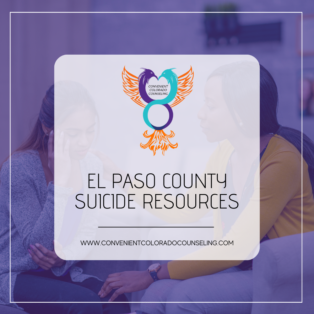 a picture of a therapist with the blog title that reads, "el paso county suicide resources".